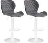 Set de 2 taburetes cork en simil cuero gris|blanco