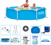 Paquete de piscina - intex - alrededor - 244x244x51 cm + accesorios a1467