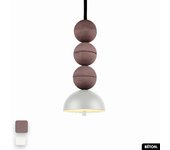 Lámpara colgante de hormigón - bosfor concrete | lila - blanco | 3 bolas | led 14w