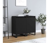 Aparador 2 piezas | aparador de comedor | armario de cocina madera de ingeniería negro 40x35x70 cm cfw86566