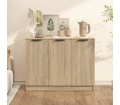 Aparador | aparador de comedor | armario de cocina de madera contrachapada roble sonoma 90,5x30x70 cm cfw82205