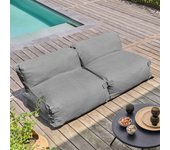 Mueble de jardín modular de 2 plazas gris, mixi - oviala
