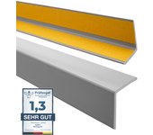 Quest perfil angular de pvc 50x50mm, 2m, autoadhesivo, ángulo blando, perfil de protección, protección de bordes km, gris