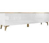 Mueble tv comfivo virfera 103, blanco, dorado, blanco brillante, 180x50x40cm
