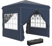 Carpa plegable outsunny metal, tela oxford azul 248x248x270 cm 84c-600v00db