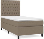 Somier de láminas con colchón taupe 90x190 cm tela