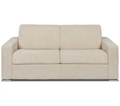 Sofá cama de 3 plazas de apertura rápida de tela rizada beige - cama de 140 cm - colchón de 18 cm - calito