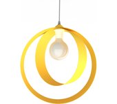 Lumicom | nucleo lámpara pendiente, 1x e27, max 42w, metal, negro mate/amarillo, d.40cm