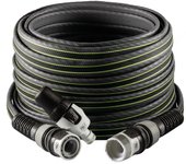 Fitt force 5/8 25 m, manguera de agua de jardín, compacta, ligera y resistente, para uso intensivo con lanza, gris con rayas verdes
