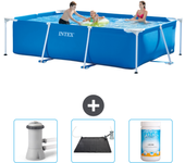 Paquete de piscina - intex - rectángulo - 300x200x75 cm + accesorios cb80