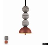 Lámpara colgante de hormigón - bosfor concrete | gris - tierra roja | 3 bolas | led 14w