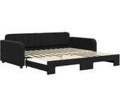 Sofá cama nido terciopelo negro 100x200 cm