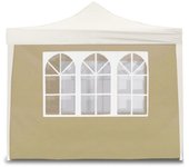 Cobertor lateral 3x2m beige con ventanas para cenador plegable 3x3mt