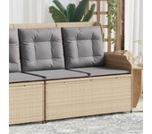 Maison exclusive - sillón reclinable de jardín con cojines ratán sintético beige