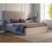 Canapé abatible 160 x 200 cm - tela - beige - rilioda de pascal morabito