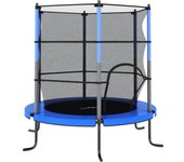 Cama elástica con red de seguridad redonda azul 140x160 cm