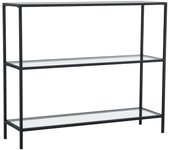 Consola d100 metal negro cristal templado