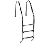 Escalera con pasamanos standard para piscinas enterradas, acero inoxidable aisi-304, peldaños a elegir