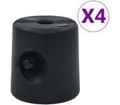 Maison exclusive - pesos para cenador/carpa 4 unidades pe negro