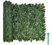 Seto artificial desplegable, follaje artificial plegable con cabre reforzado de pe y hojas realistas, decoración ideal (1 x 3 m, hoja puntiaguda)