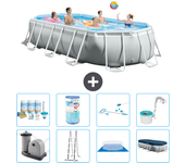 Paquete de piscina - intex - oval - 503x274x122 cm + accesorios a2587