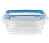 Snips |set 3 contenitori per alimenti 0,60 lt | rettangolare|3x 0,60 lt |made in italy|bpa free, azzurro, 000869
