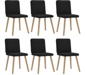 Pack 6 uds sillas de comedor | silla de cocina giratorias tela negras cfw53213