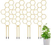 4 soportes de rejilla metálica para plantas, mini enrejado metálico para jardín en forma de panal, enrejado para plantas en maceta