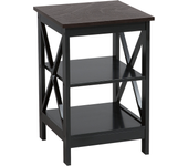 Beliani mesa auxiliar negra 40 x 40 cm foster