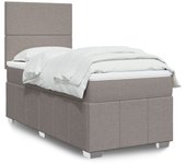 Somier de láminas con colchón taupe 90x190 cm tela