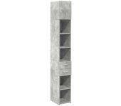 Armario estrecho madera ingeniería gris hormigón 30x42,5x225 cm