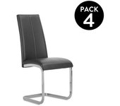 Pack 4 sillas de comedor smile símil piel negro 44,9 x 100 x 38 cm
