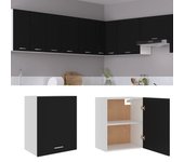 Armario colgante de cocina madera ingeniería negro 50x31x60 cm