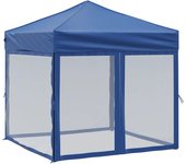 Tienda de jardín | carpa para fiestas plegable con paredes laterales azul 2x2 m cfw310778