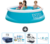 Paquete de piscina - intex - alrededor - 183x183x51 cm + accesorios cb65