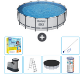 Paquete de piscina - bestway - alrededor - 488x488x122 cm + accesorios cb36
