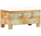 Banco de almacenaje madera maciza reciclada 80 x 40 x 40 cm