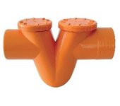 Sifones horizontales 2 tapones pvc v naranja diam.