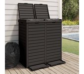 Cubo de basura exterior negro 78x41x86 cm polipropileno