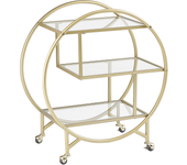 Beliani carrito de cocina colton metal dorado