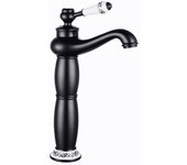 Grifo lavabo caño alto monomando retro, negro
