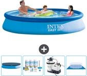 Paquete de piscina - intex - alrededor - 366x366x76 cm + accesorios cb59