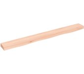 Estante de pared 100x10x4 cm madera maciza de roble sin tratar
