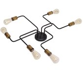 Helam tube plafón multi brazo semi empotrado negro, pátina 75cm