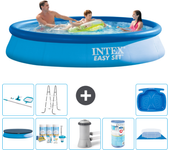 Paquete de piscina - intex - alrededor - 366x366x76 cm + accesorios a620