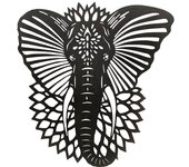 Origen home decor elefante decoracion pared apliques metal etnico gris 60x52x5cm