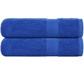 Vidaxl toallas de baño 2 uds azul 100x150 cm 360 g/m² 100% algodón