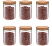 Tarros de cristal y tapa de corcho de 650 ml.