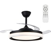 Ventilador de techo retráctil con luz led 45w silencioso nestera eco negro cct dim ø106cm