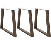 Maison exclusive - patas para mesa de comedor en forma de v (3 unidades, acero natural, 100 x 72-73,3 cm)